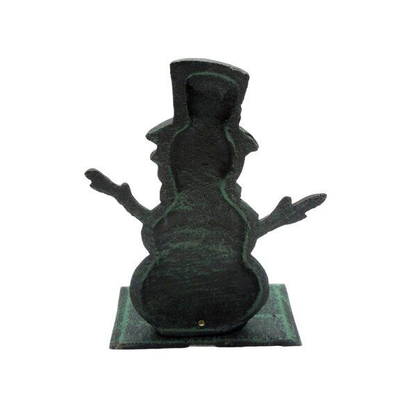 Snowman STOCKING HOLDER Rustic Cast Iron Christmas Decor - Picture 4 of 11